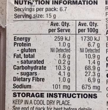 Artisan Crackers No Gluten Fig & Almond - Nutrition facts