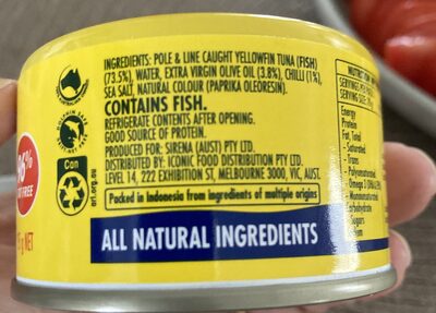 Lite Cilli Tuna - Ingredients