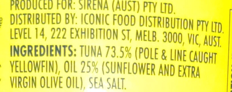 Tuna in Oil - Ingredients