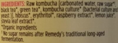 Organic Raspberry Lemonade Kombucha - Ingrédients - en