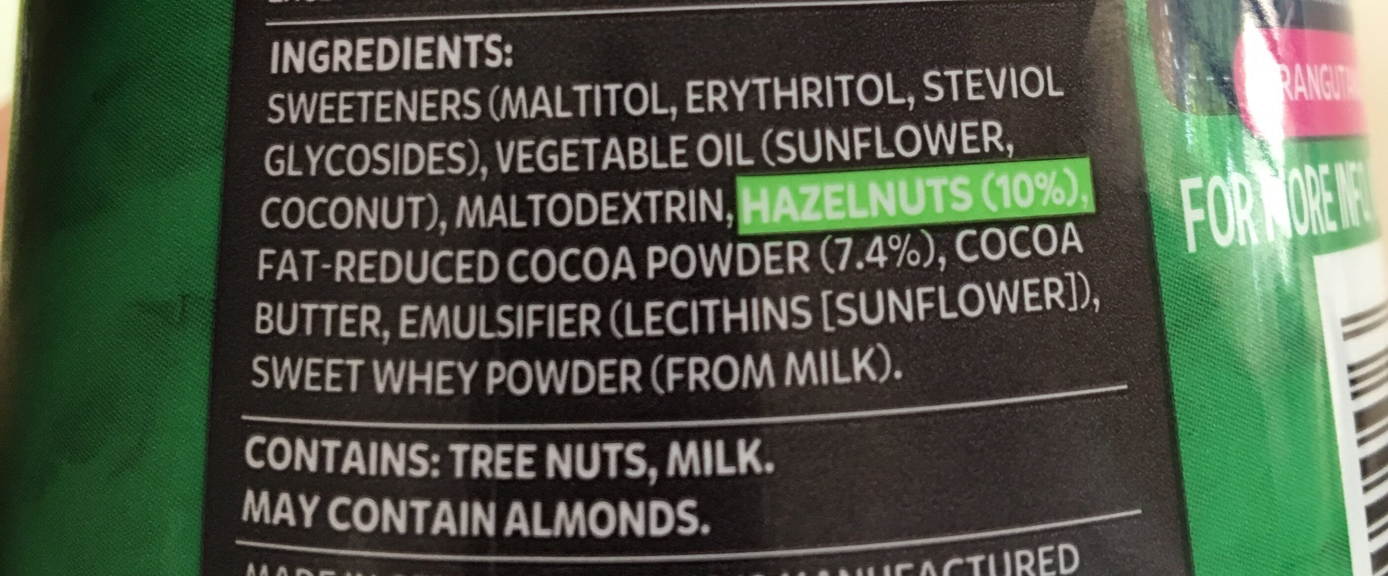 Hazelnut spread - Ingredients