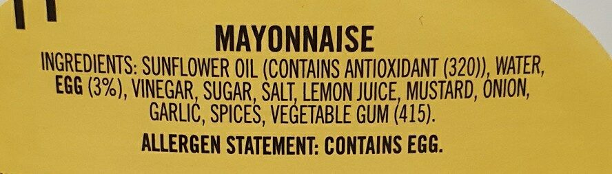 Free range egg Mayonnaise - Ingredients