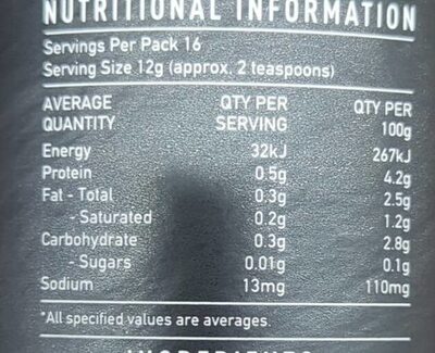 Avalanche drinking chocolate - Nutrition facts