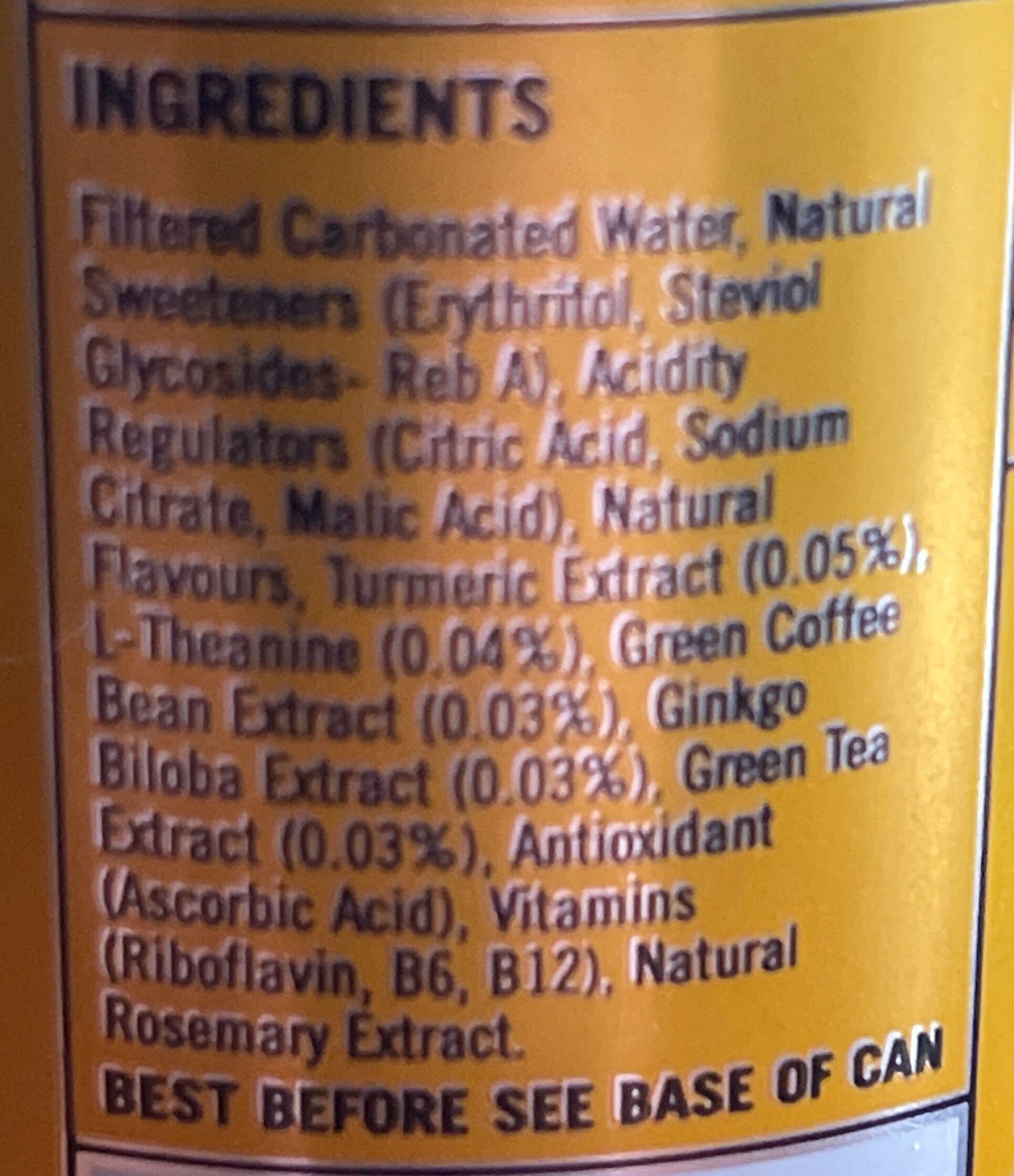 Better Energy Nootropic Drink Blueberry Lemonade - Ingredients