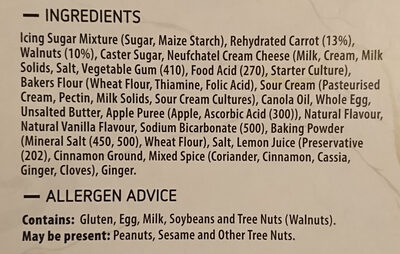 Carrot Cake - Ingredients