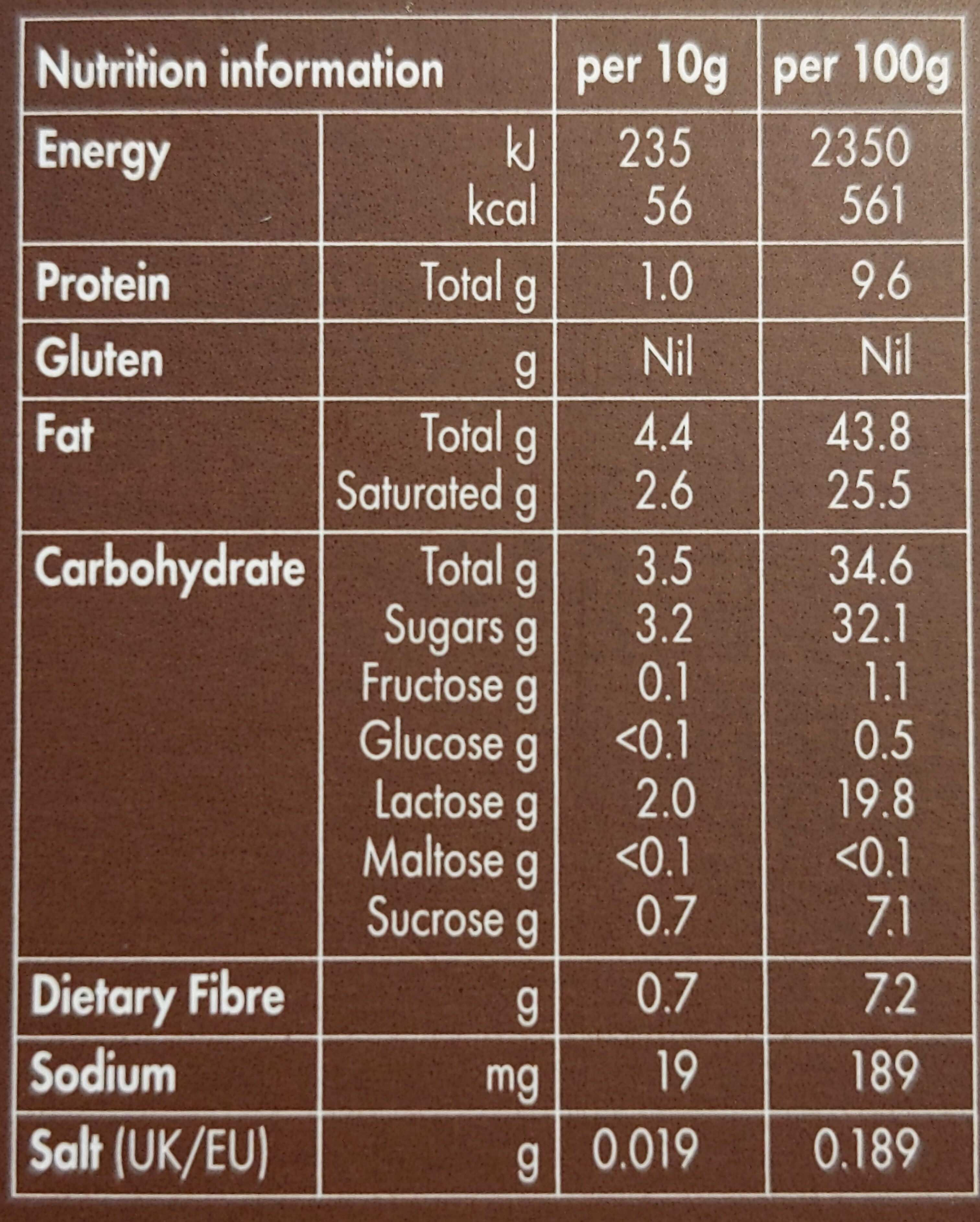 Carob Almond Bar - Nutrition facts