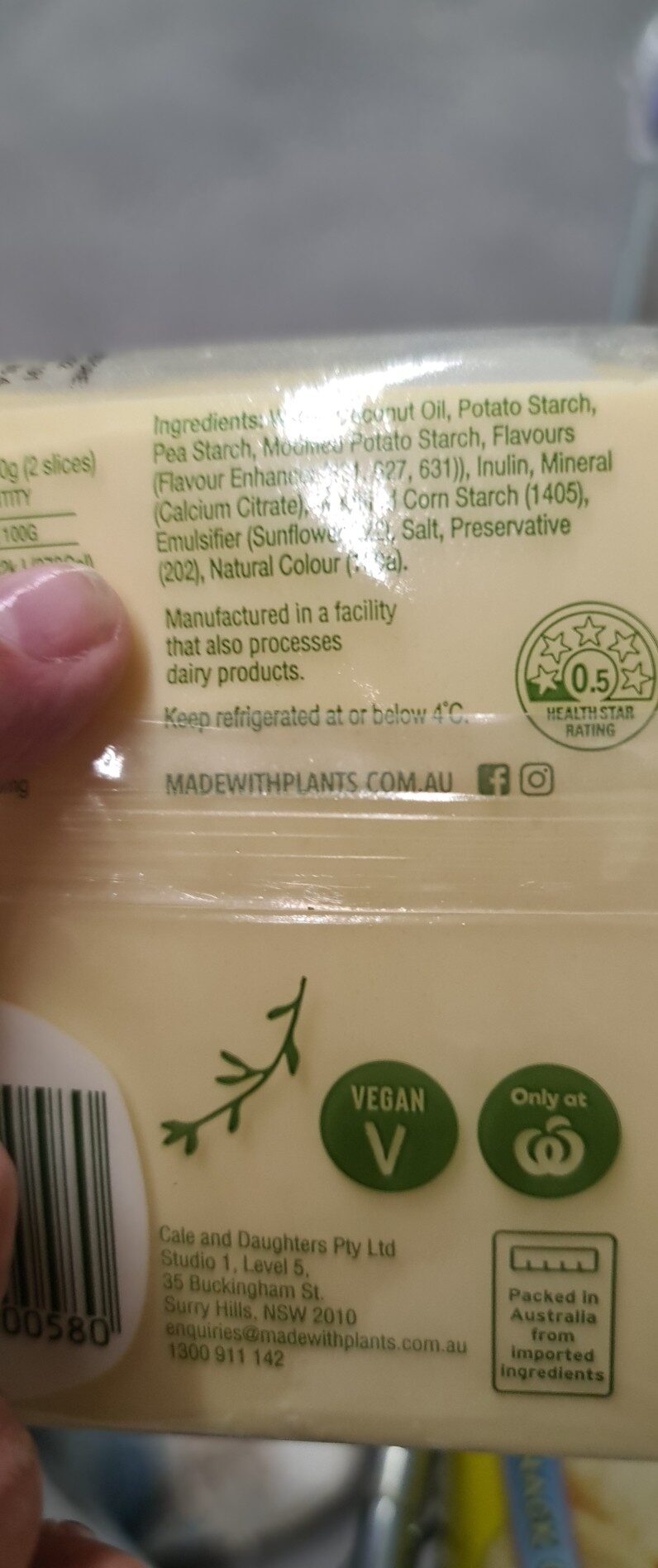 Cheddar Dairy Free Slices - Ingredients