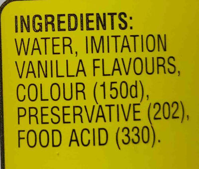 Queen Imitation Vanilla Essence 200ML - Ingredients