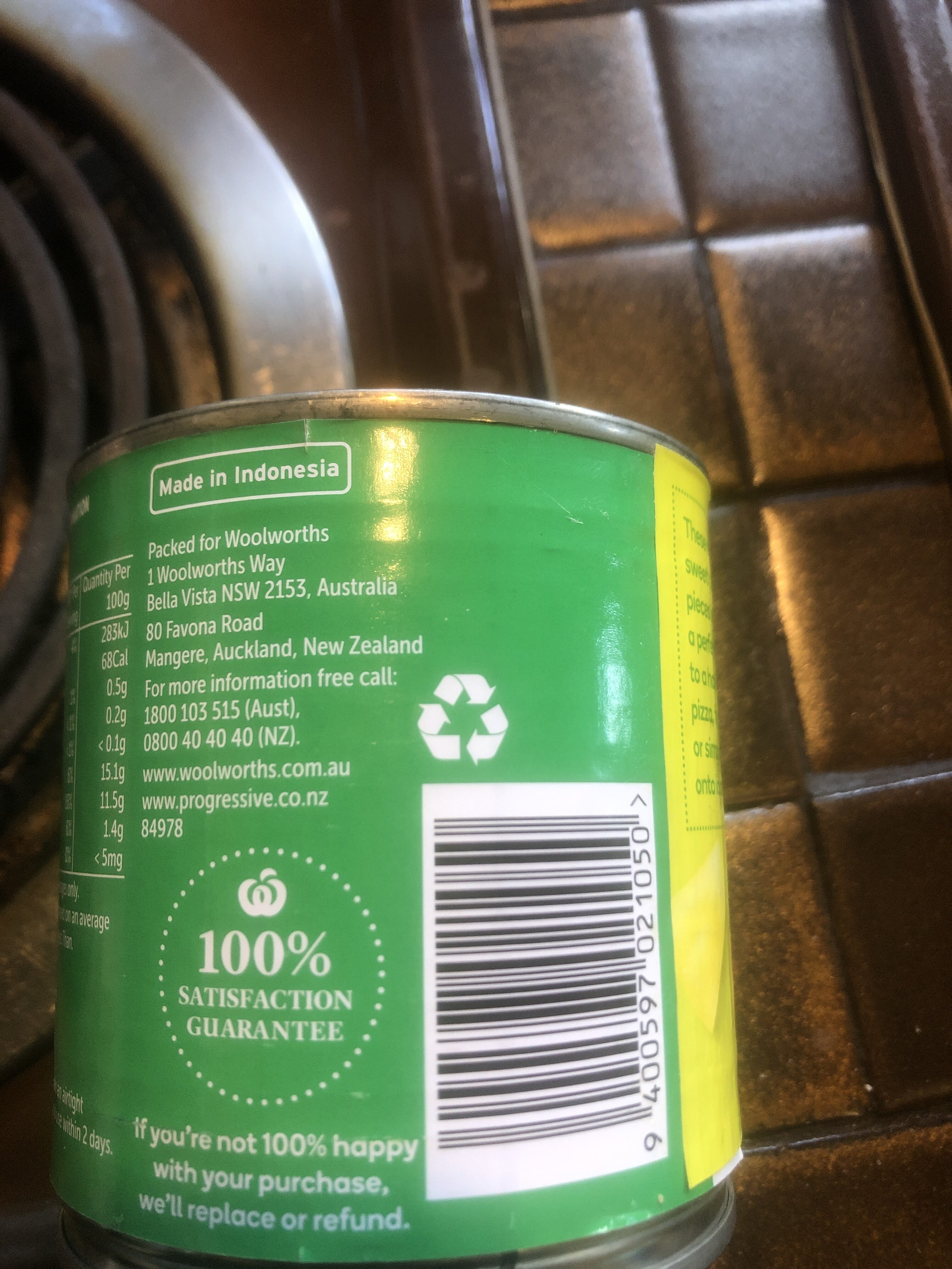 Pineapple pieces in juice - Instruction de recyclage et/ou informations d'emballage - en