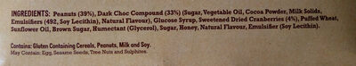 Dark Choc Cranberry Nut Bar - Ingredients