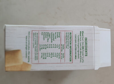 Organic Teething Rusks 100G (12 Rusks) - Ingredients