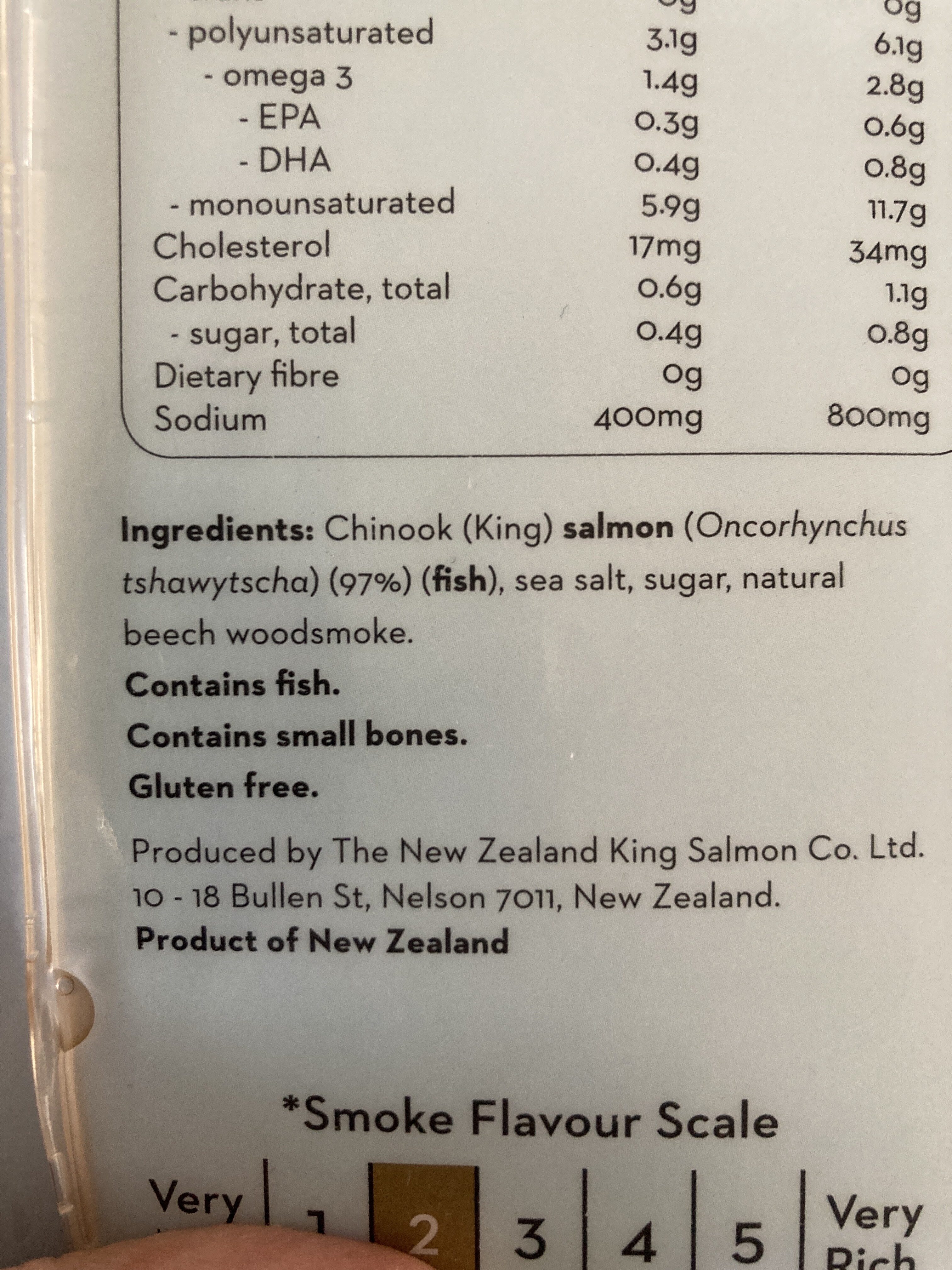 New Zealand King Salmon - Ingredients