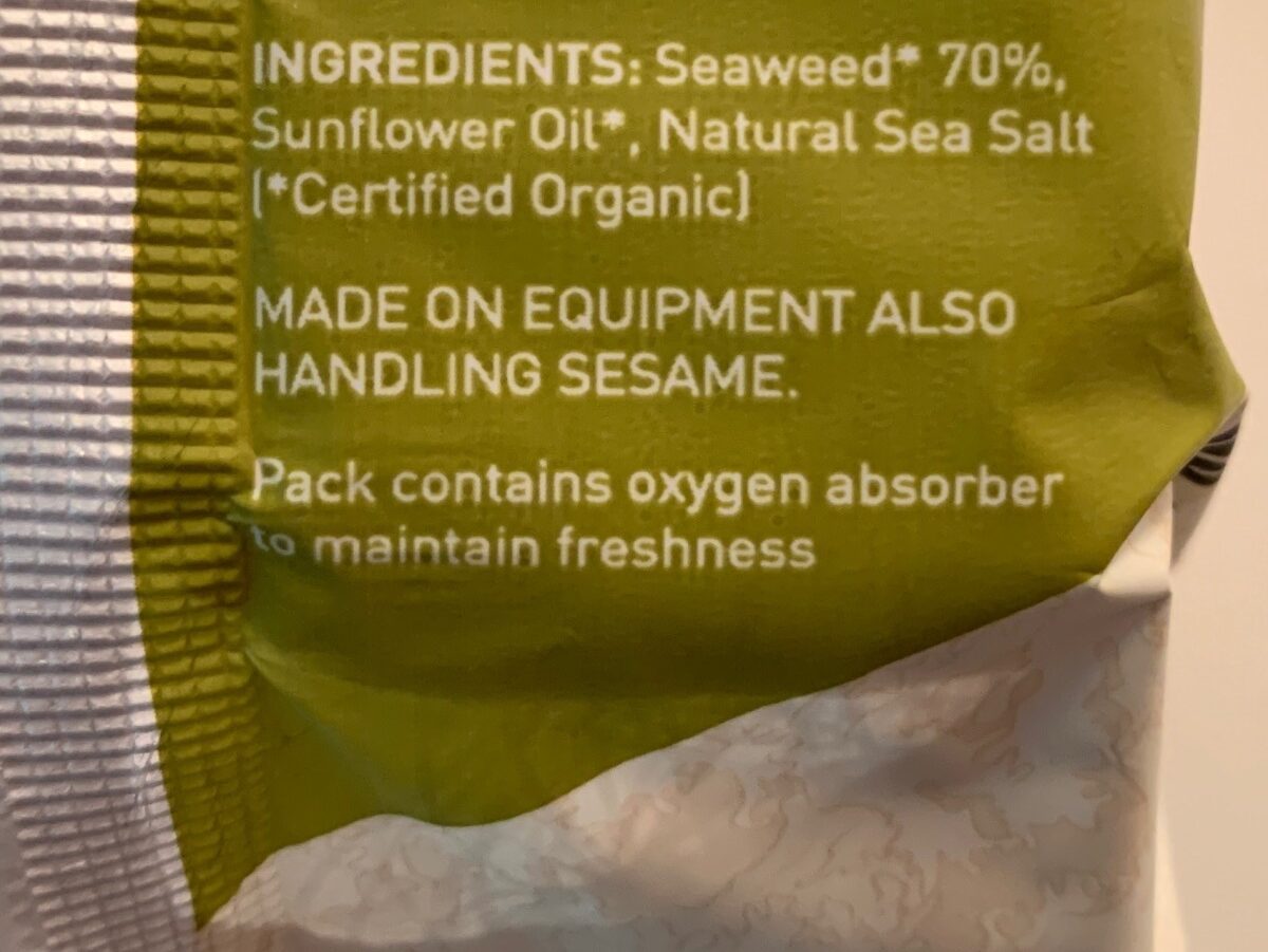 Roasted Seaweed - Ingredients - fr