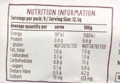 Brown rice crackers sea salt & vinegar - Nutrition facts