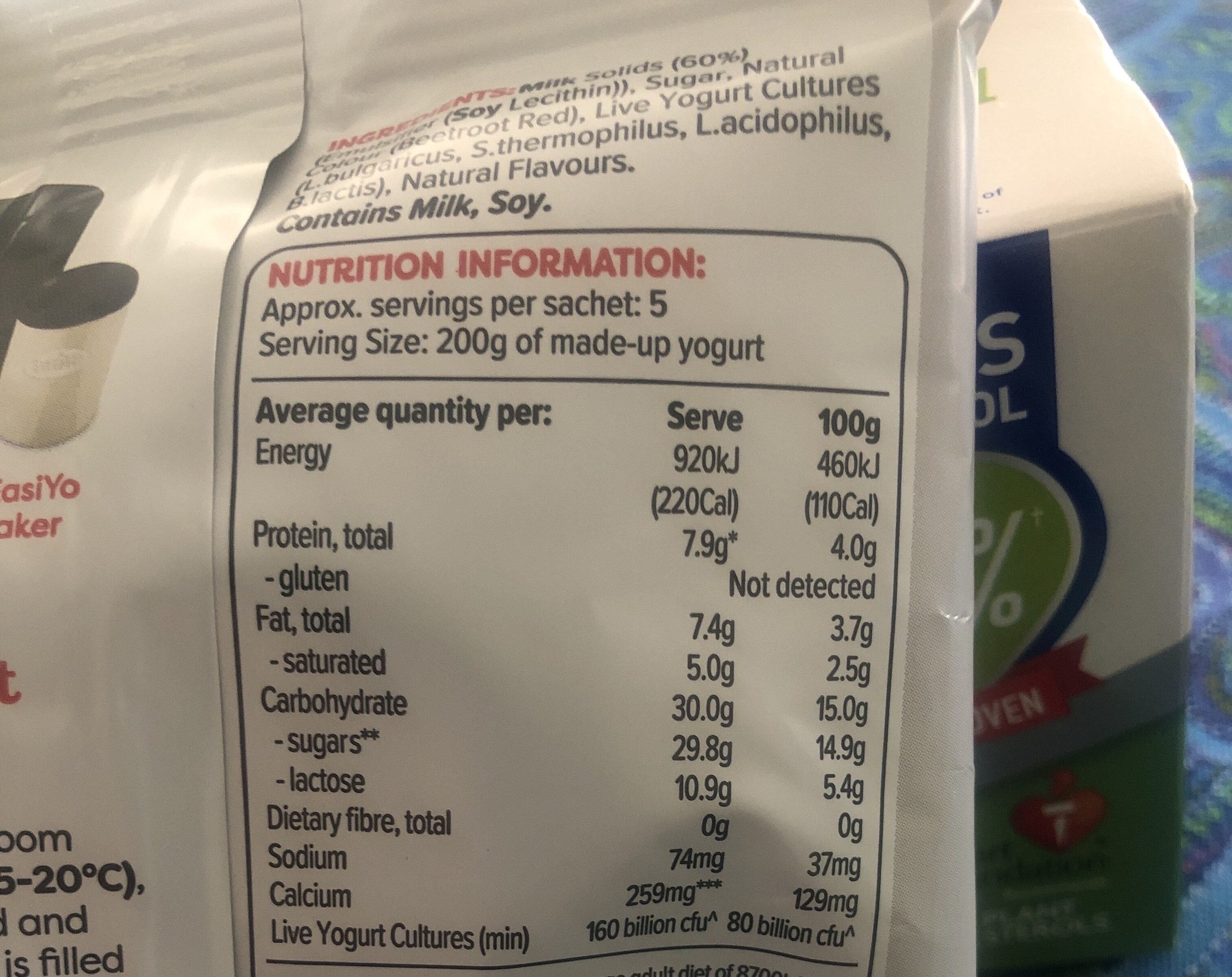Rasberry Greek Style Yogurt - Nutrition facts