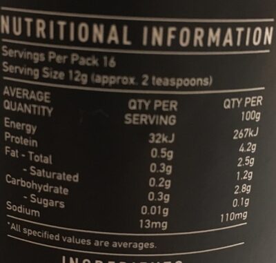 Sugar free drinking chocolate - Nutrition facts