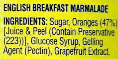 English Breakfast Marmalade - Ingredients