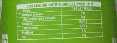Caprice Pomme - Tableau nutritionnel