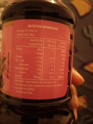 Soy sauce - Nutrition facts