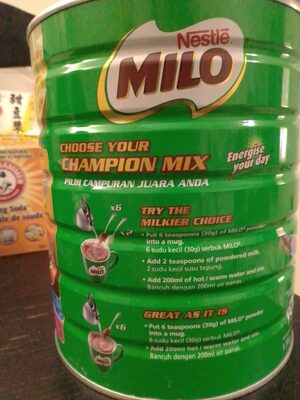 Milo - Istruzioni per il riciclaggio e/o informazioni sull'imballaggio - en