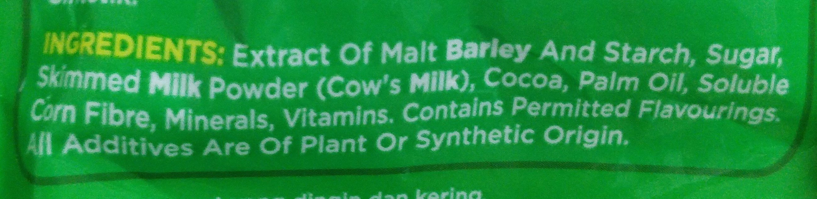 Milo 3 in 1 - Ingredients