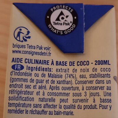 Crème de coco Ayam™ - Ingrediënten - fr