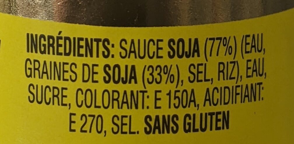 Sauce soja - Ingrédients
