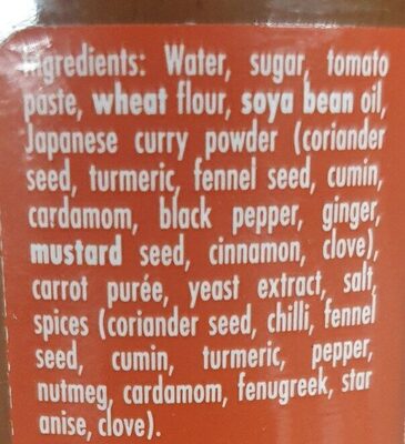 Japanese  curry paste - Ingredients