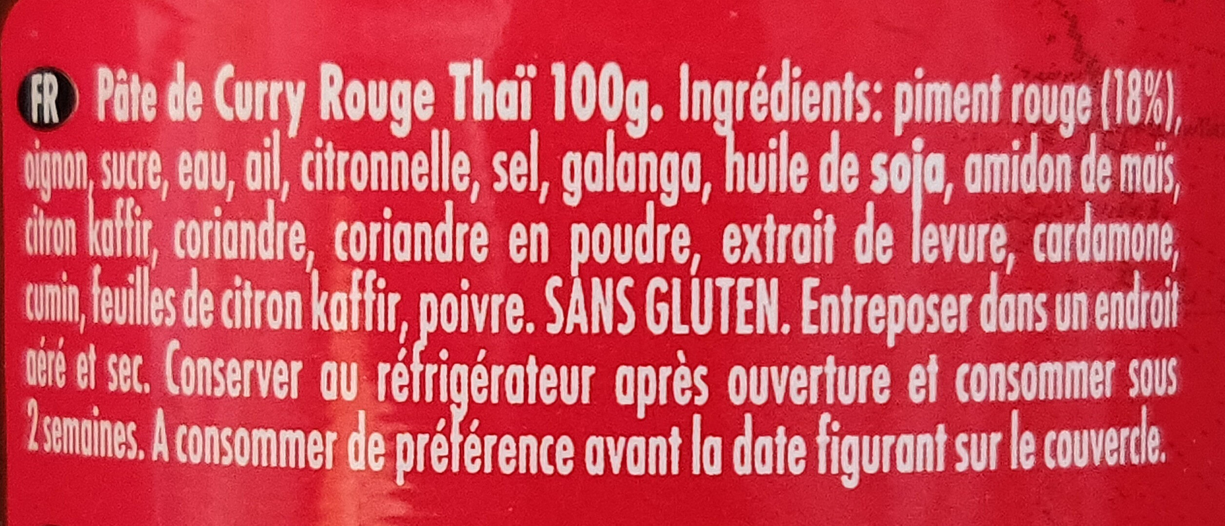 Pâte de curry rouge - Ingrediënten - fr
