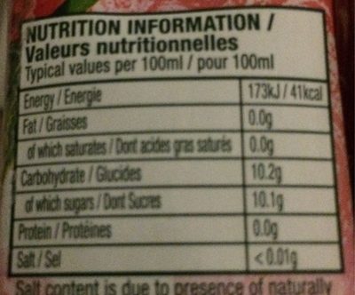 Yeo lychee drink 6pks - Nutrition facts