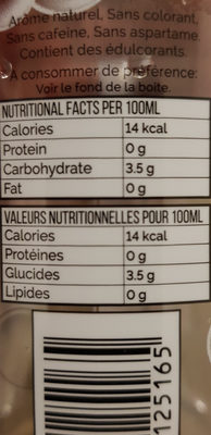 Soft Drink Strawberry Flavour - Nutrition facts - fr