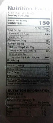 Butter Cookies - Nutrition facts