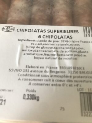 Veritables merguez - Ingredients - fr